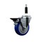 Service Caster 4'' Blue Poly Swivel 7/8'' Expanding Stem Caster with Brake SCC-EX20S414-PPUB-BLUE-PLB-78 - alternate 1